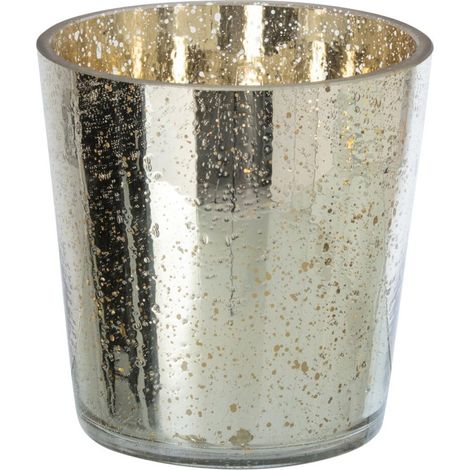 Photophore Design en Verre "Sparkle" 16cm Argenté (1/5)