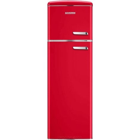 Severin Frigorifero Doppia Porta Retro' Vintage Rosso Rkg 8986 Apertura a Sinistra