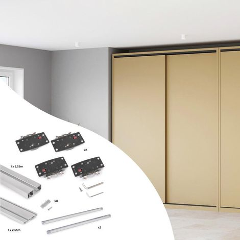 Emuca Flow 2 Montagesystem anodisiert 2,35m Schienen (1/3)