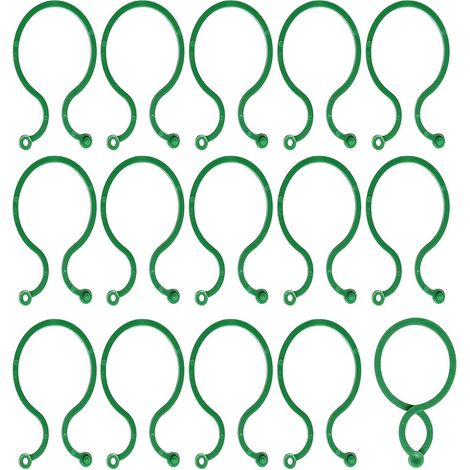 200 pezzi di fascette per piante – Clip da giardino, anelli di supporto per piante rampicanti, steli e pomodori – Fermagli in plastica verde per serra, esterni e piantine (1/5)