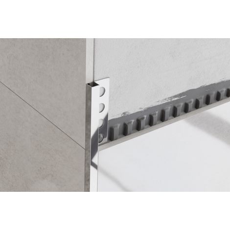 Dekoratives QS-Profil aus rostfreiem Stahl für Fliesen 1,2 cm x 270 cm - glänzend silber
