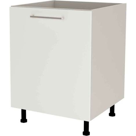 Mueble de cocina bajo para fregadero en gris cream y blanco mate. 85 cm(alto)60 cm(ancho)60 cm(largo) (1/3)