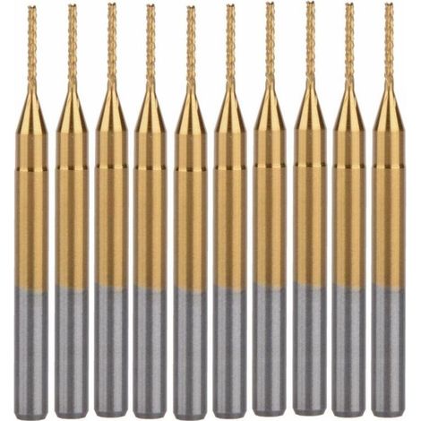 GDHZS- Jeu de 10 fraises et outils de tournage CNC, 0,8 mm, revêtement titane (1/4)