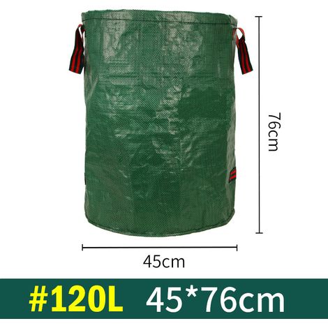 BBPETOPE Sac à déchets verts rond pliable 120L (45cm76cm), sac de collecte feuilles mortes grand volume pour jardin extérieur (1/3)