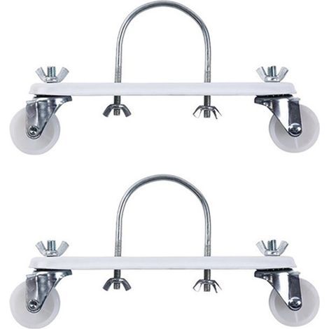 (White) Two-part cast iron electric heating support with hydraulic casters, suitable for heating systems. (1/5)