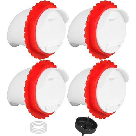 Mangeoires pour poules à l'épreuve des rats - trappe automatique pour poules - nourriture automatique pour poules - pour seaux, fûts - 4 pièces (1/5)