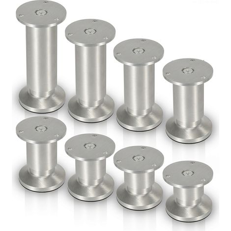 Hengda 4er Set Möbelfüße Sockelfuß Tischfuß Möbel Aluminium.Höhe:180 mm Durchmesser: 40 mm Höhenverstellung: + 15 mm (1/5)