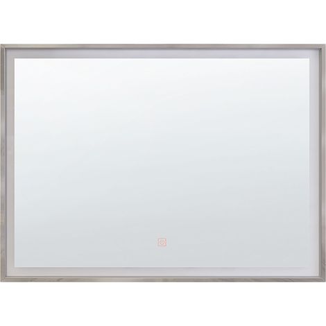 Espejo de baño iluminado LED rectangular 60 x 80 cm glamour Argens (1/7)