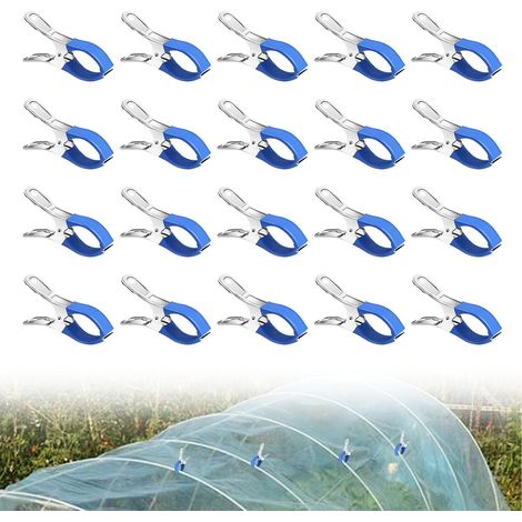 20 Pièces Métalliques pour Couverture de Piscine, Pince pour Bache Piscine  Pince Bache Piscine avec Feuille de Protection, Pinces pour Piscines Hors Sol,Pinces à Forte Tension pour Bâche de Couvertur (1/5)