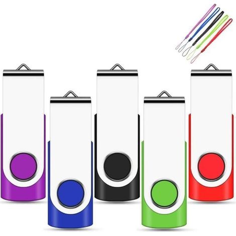 Lot De 5 Clés USB 2.0 32Go Flash Drive Pivotant Stockage Disque Mémoire Stick Pendrive (1/4)