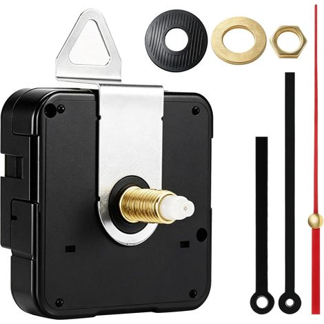 Mécanisme Horloge Murale Silencieux Mouvement Quartz à Pile mecanisme horloge pile avec Grandes Aiguilles Axe 22 mm pour Cadran jusqu’à 10 mm Kit Horloger Réparation DIY Bricolage Création (1/5)
