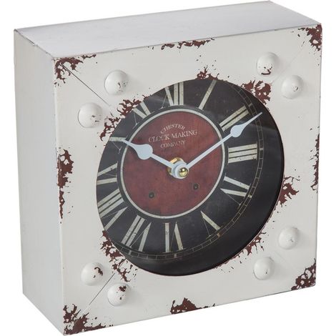 Reloj de mesa blanco 20x20 cm (1/4)