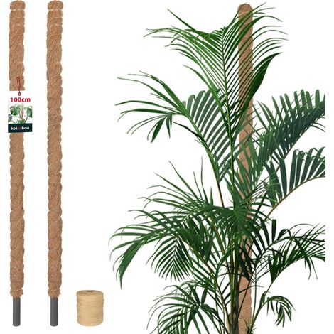 KOTARBAU® 2 pcs Tuteur Plante - Tuteur Coco -  ⌀ 2.5 x 100 cm - Fibre de Coco -  Tuteurs pour Monstera - Marron - pour Plantes Grimpantes (1/5)