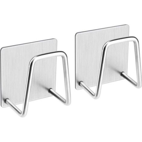 Porte-éponge pour évier - Lot de 2 - Porte-torchons - Organisateur d'évier - Acier inoxydable - Organisateur de plan de (1/4)