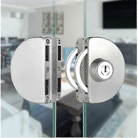 Serrure de porte à double vitrage en acier inoxydable avec verrouillage centralisé, sans perçage requis-AquaForge