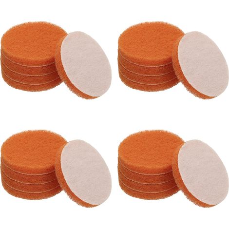 Lot de 20 tampons à récurer grain 2000 Convient pour nettoyage de cuisine à domicile, fixation de perceuse, rechange à récurer 7,6 cm orange (1/5)