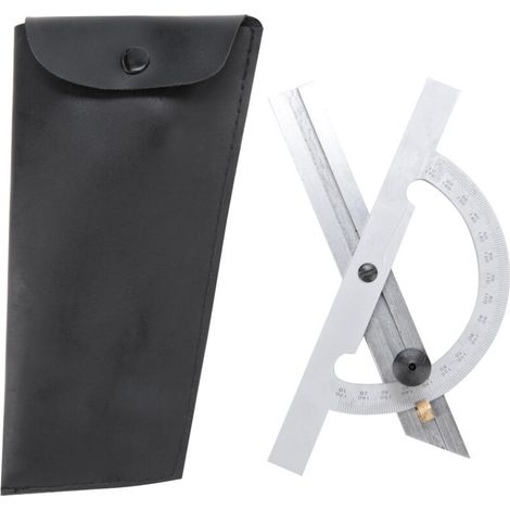 Jeffergarden Rapporteur d'angle de précision en acier au carbone, règle d'angle transparente 100 x 150 mm, outil de mesure de précision pour atelier industriel.-DOU