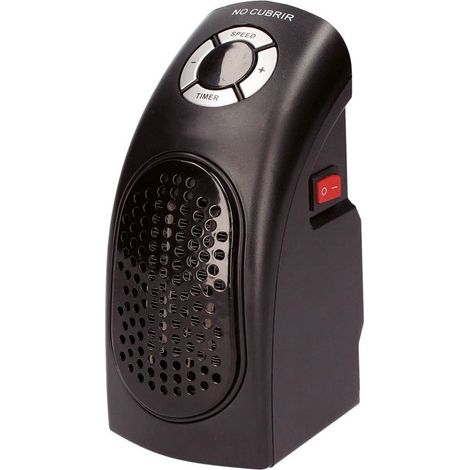 Calefactor de enchufe 400W calefactor cerámico Bajo consumo Calefactor baño Calefactor eléctrico Calefactor pequeño Negro Negro (1/5)