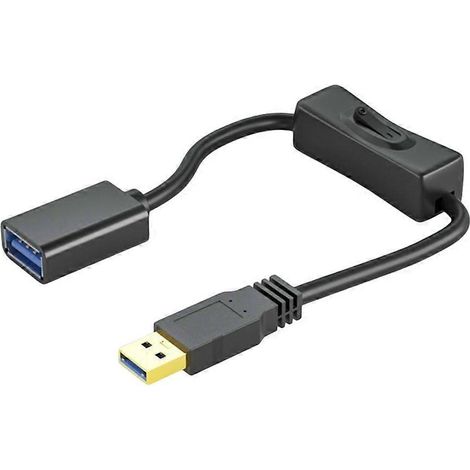Câble d'extension USB 3.0 avec interrupteur marche/arrêt - 1 m