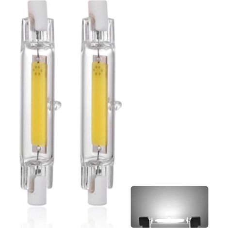Ampoule LED R7S 78mm 20W Blanc Froid 6000K, 1500LM, Équivalent Lampe Halogène J78 200W, Dimmable, 360 Degrés Linéaire Ampoule 20W R7S 78mm Slim COB LED, 2PCS (1/5)