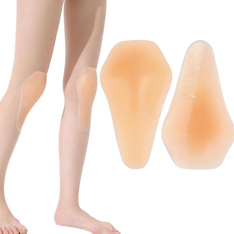 Souple Genouillère en silicone Protege Genoux Sport Auto-collant, anti-collision Pour ski, patinage, snowboard, skateboard, roller, danse (Couleur de peau, L) (1/5)