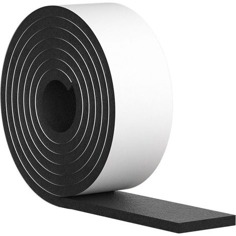 Joint d'étanchéité adhésif en mousse de caoutchouc pour portes et fenêtres, 50 mm de large x 3 mm d'épaisseur x 5 m de long, isolation phonique anti-collision, noir (1/5)