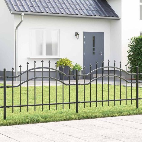Gartenzaun Woerden Grau 240 x 115 cm Pulverbeschichteter Stahl