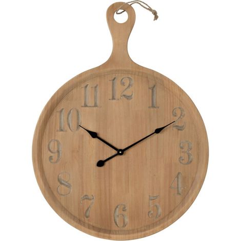 Horloge Murale en Bois "Planche" 88cm Naturel (1/2)