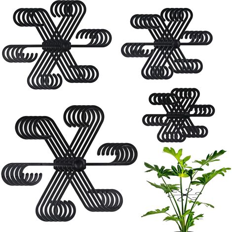 Lot de 20 supports de fleurs en métal en 4 tailles – Supports universels pour fleurs, feuilles vertes et bouquets (noir) (1/5)