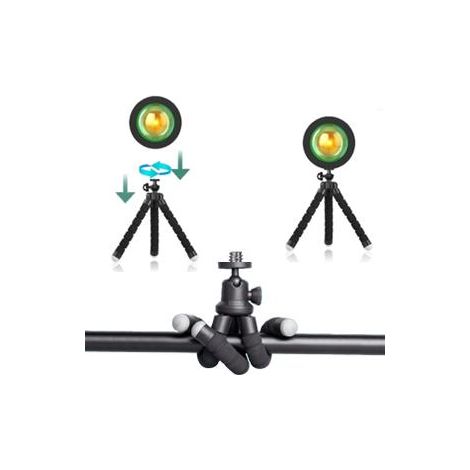 Projecteur de coucher de soleil à 16 couleurs, rotation à 360°, lumière LED arc-en-ciel à changement de couleur, éclairage visuel romantique avec trépied, lampadaire pour la photographie, la maison, l (1/5)
