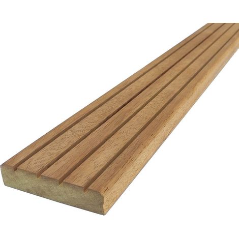 Piolo gradino in legno di iroko per scaletta da barca mm 20 x 80 x 1400