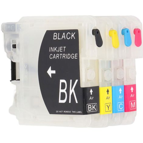 Cartouche d'encre 4 couleurs recharge compatible LC38BK LC38C pour imprimante jet d'encre - accessoire remplacement (1/5)