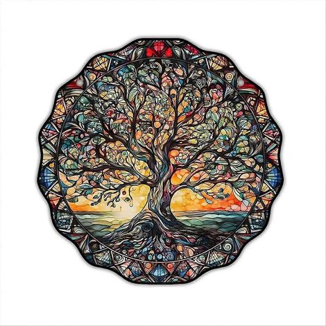 Arbre de Vie Coloré en acrylique, Décoration Murale à Suspendre, Cadeau pour Maman, Grand-mère, Enseignante (1/5)
