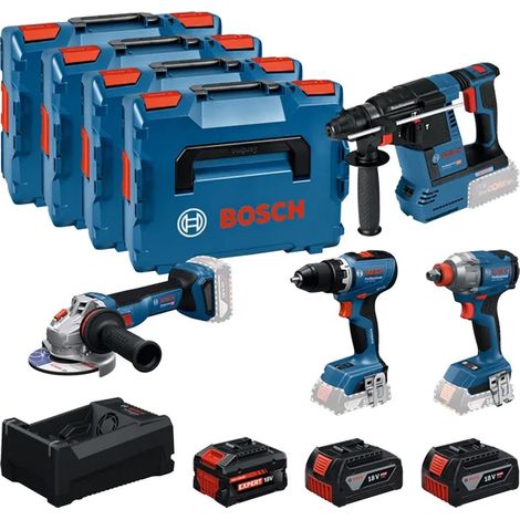 Bosch Professional Bosch Combo Kit 18V Werkzeug-Set: GSR 18V-65 + GDX 18V-285 + GBH 18V-26 + GWS 18V-11 (1/5)