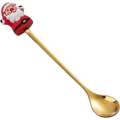 Cuillère À Dessert - Acier Inoxydable - Décoration De Noël - Pendentif Forme Arbre De Noël Renne Cloche - 16 5 Cm - 1 Pièce (1/5)