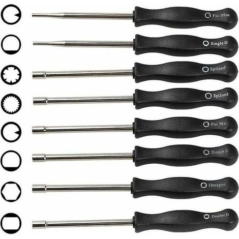 Lot de 8 tournevis à carburateur assortis, outils de réglage de carburateur pour moteurs 2 temps (1/5)
