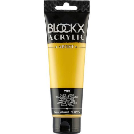 Peinture acrylique - Jaune nacré - 795 - BLOCKX Artist - Qualité beaux-arts - Tube 120ml