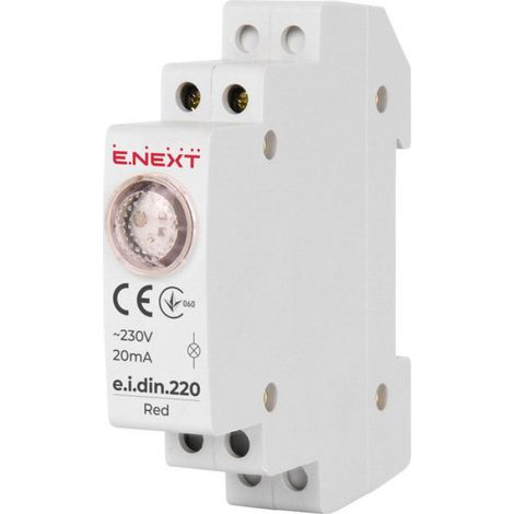 Voyant Lumineux Rail Din - Rouge - 230 V - 50 Hz - IP20 - Montage Rail Din - 1 Pièce (1/2)