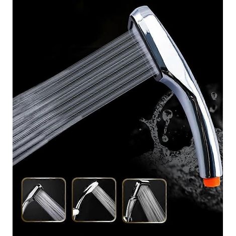 Pommeau de douche 300 trous, économie d'eau de 30 % grâce à une pression turbo augmentée de 300 % - Chrome P (1/5)