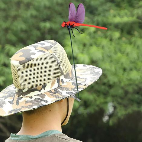 Clips decorativos 3D con forma de libélula artificial para jardín, juego de 12 unidades, PVC, azul, rojo, verde – Diseño orgánico y natural para macetas, flores, césped, estatuas y hogares. (1/5)
