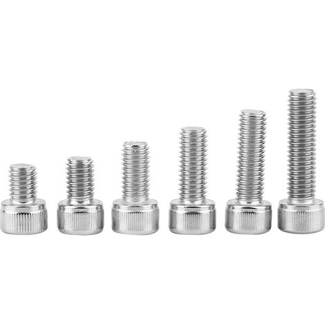 Assortiment de vis à tête cylindrique creuse en acier avec rondelles et écrous hexagonaux (M8 x 60 pièces) (1/5)