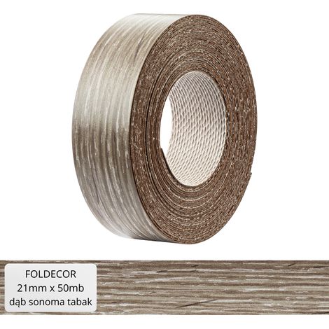Cinta de cantos para muebles Sonoma roble tabaco melamina con cola termofusible 21 mm (50 m) (1/5)