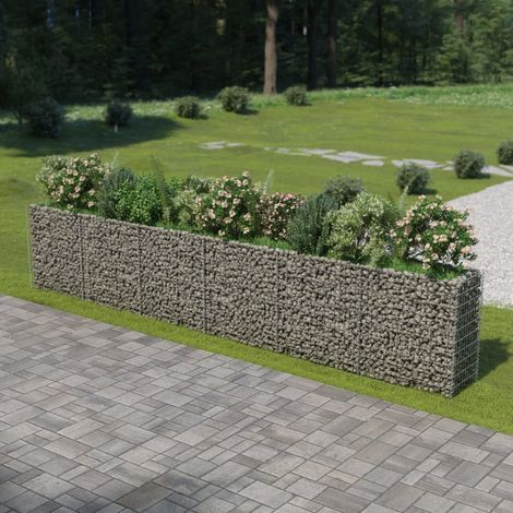 Jardinière Bac A Fleur Lit surélevé à gabion Acier galvanisé 540x50x100 cm 55896 (1/5)