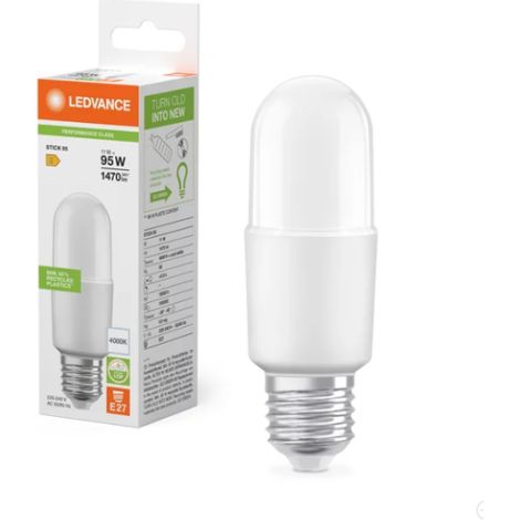 Lampadina led stick attacco e27 11w 4000k ledvance pcst95840sh1 risparmio energetico (1/3)