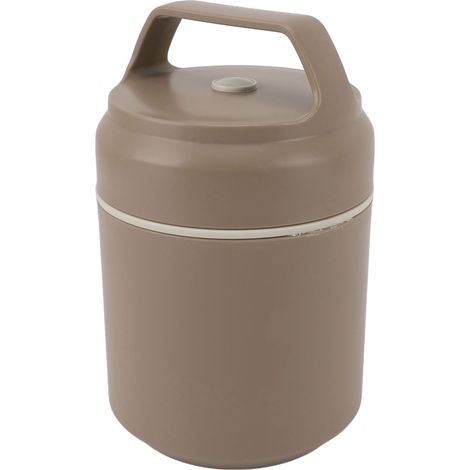 Boîte à repas isotherme 420 ml en acier inoxydable, étanche, avec poignée, idéale pour le bureau et les voyages (couleur kaki). (1/5)