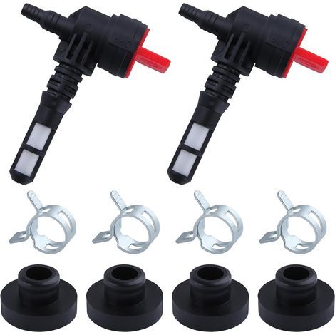 Set di 2 valvole di arresto del carburante, valvola di intercettazione del gas a 90 gradi con morsetto ad occhiello per serbatoio del gas Briggs & Stratton, generatore, idropulitrice, tosaerba (1/5)