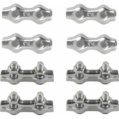 Fascette stringicavo duplex M2 in acciaio inox 304 per cavi, stendibiancheria, ombrelloni e fissaggi per esterni (confezione da 8). - AquaForge (1/5)