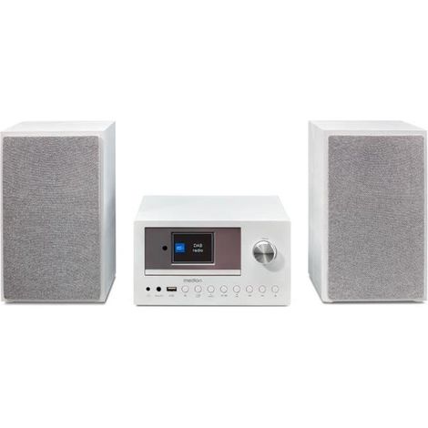 Mini Chaîne HiFi - MEDION - Radio Internet DAB/FM - Lecteur CD - 2x15W RMS - Blanc (1/5)