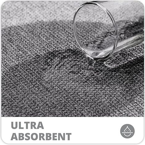 Tapis de bain gris ultra fin, envers antidérapant en caoutchouc, séchage rapide, absorbant, à poils courts, lavable en machine, idéal pour la douche, le lavabo et la décoration intérieure. (1/4)