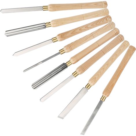 8-teiliges Drechselwerkzeug-Set aus HSS-Handdrehmeißeln für die Holzbearbeitung (1/5)
